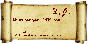 Wiszberger János névjegykártya